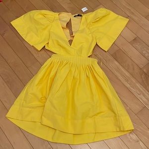 NWT yellow petite cut out dress